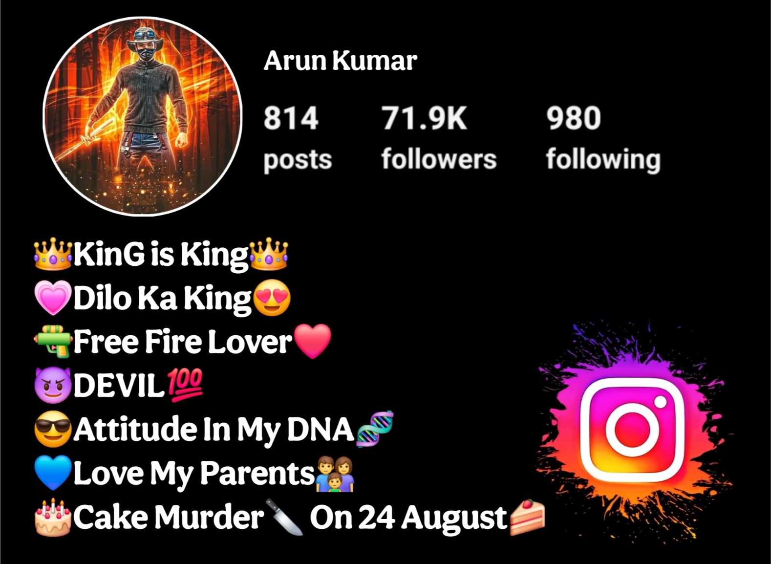 Free Fire Bio For Instagram