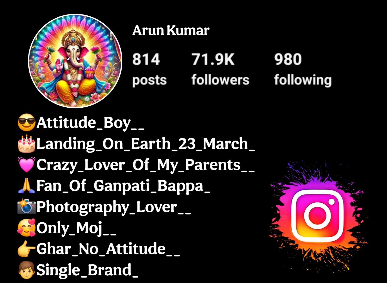 Ganpati Bappa Bio For Instagram
