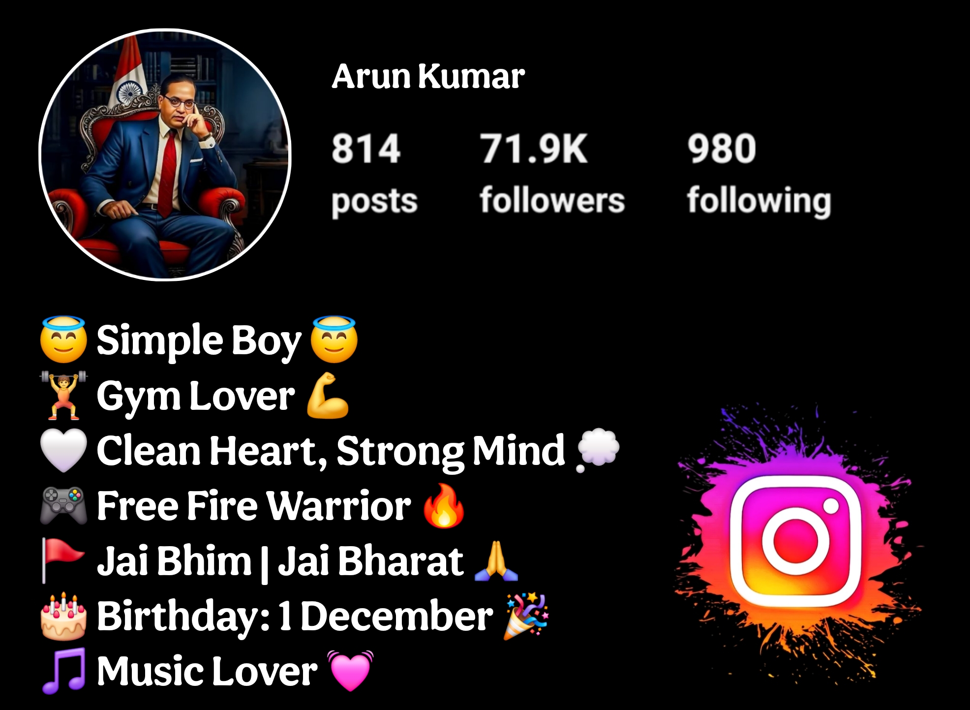 Jai Bhim Bio For Instagram